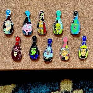 COMPLETE SET Disney Hidden Mickey 2008 Villains Bowling Pins